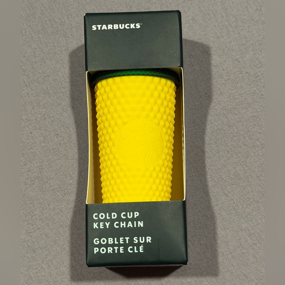 Starbucks Cold Cup Keychain Ornament - 2022 Pineapple Studded - Hawaii - New!